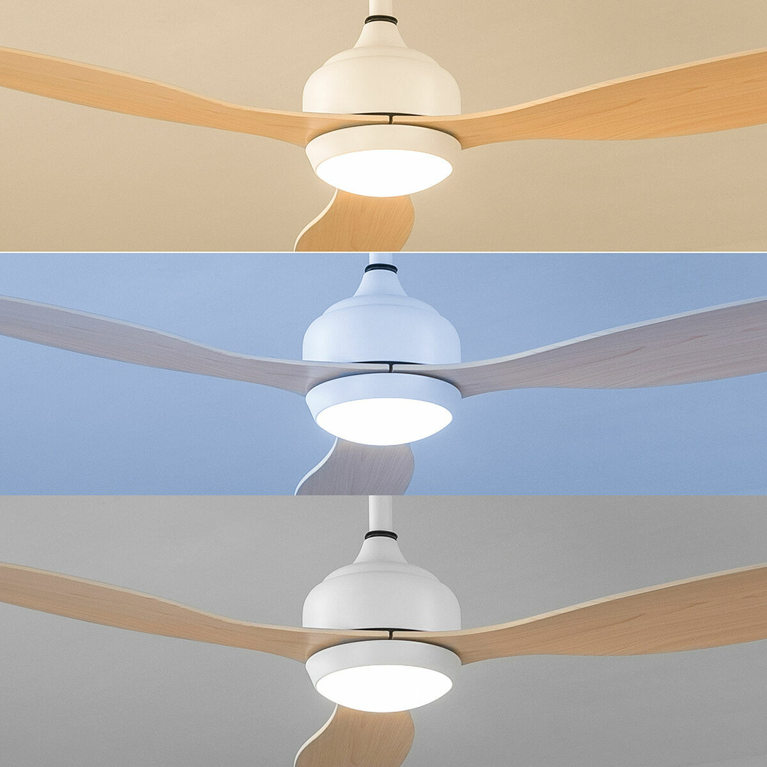 Вентилатор за Таван с LED Светлина и 3 Перки ABS Wuled InnovaGoods Дървен 36 W