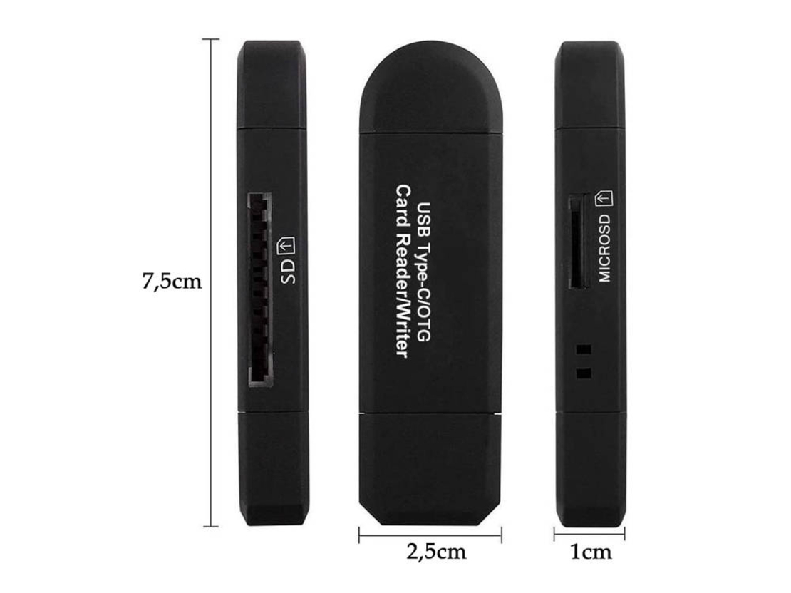 Четец на SD карти microsd tf usb usb-c micro usb 3в1