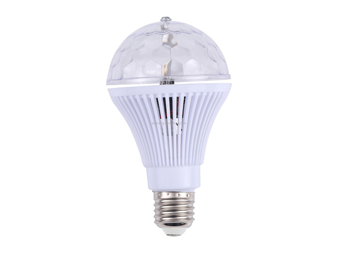 Rgb led крушка въртяща се е27 диско топка