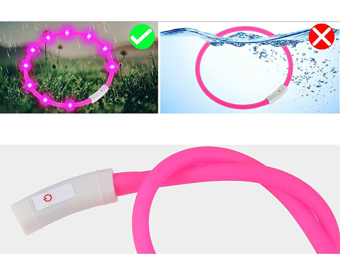 LED светещ нашийник за кучета и котки, USB регулиране