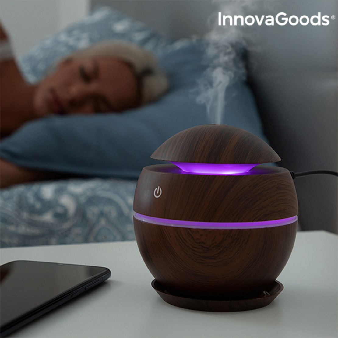 Мини Овлажнител Ароматизатор Dark Walnut InnovaGoods
