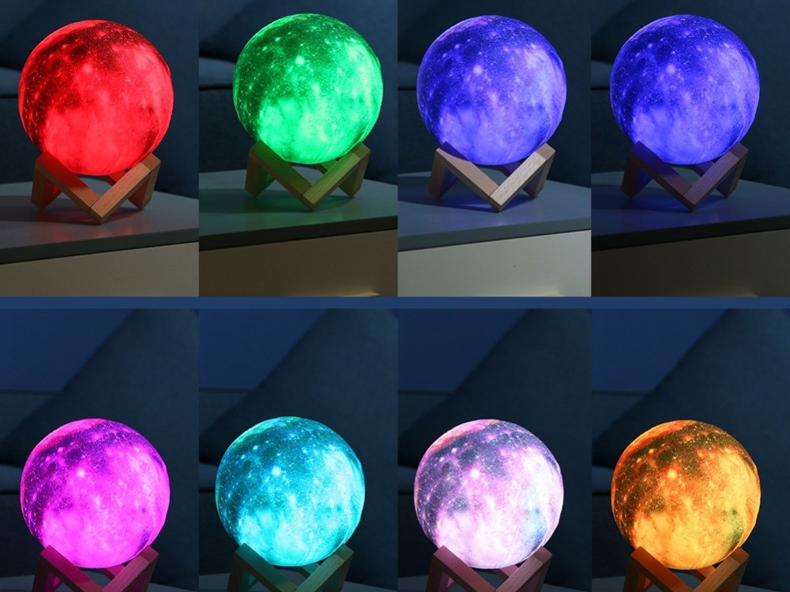 Нощна лунна лампа 3d rgb лунна светлина с дистанционно управление