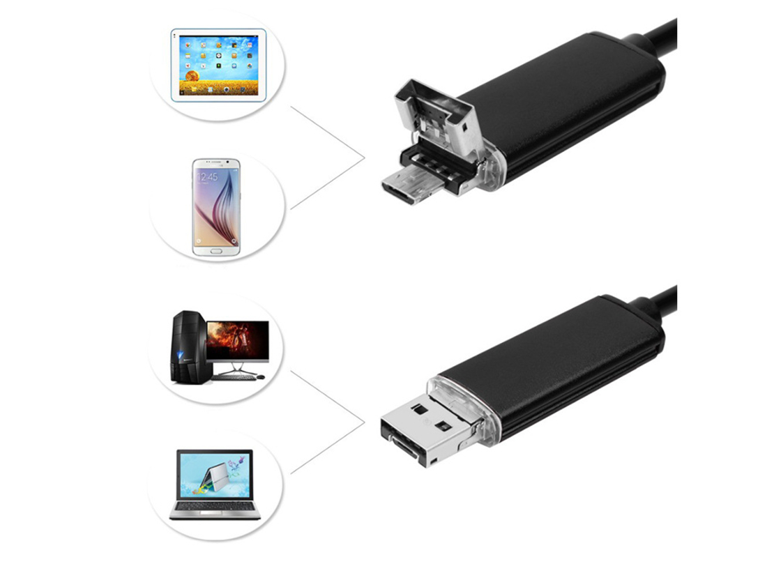Камера за инспекция на ендоскоп android PC USB 10m led