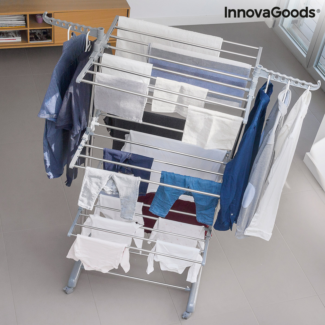 Вертикална Сгъваема Сушилня с Колела Folver InnovaGoods 24 Ребра