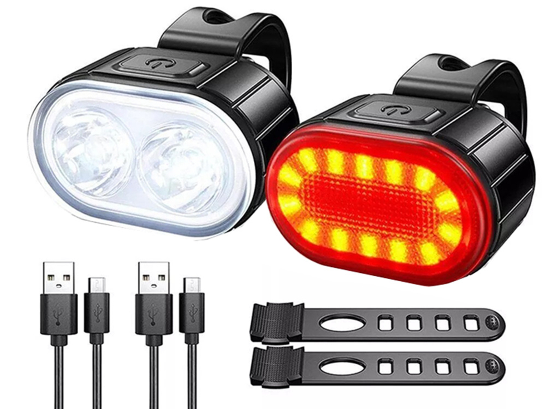 Велосипедна светлина предна задна led за кормило на велосипед силна usb ярка