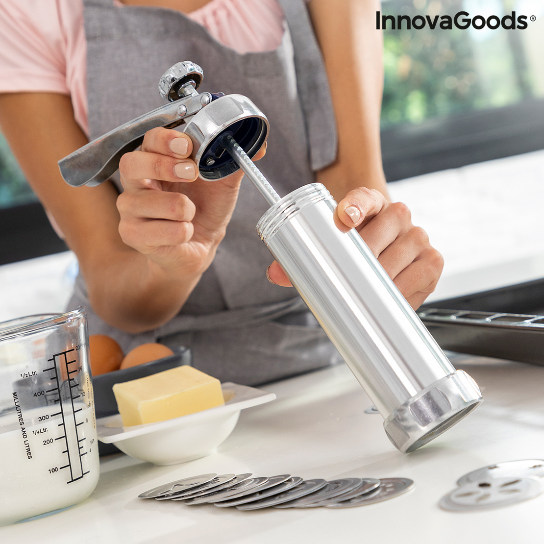 Машина за Приготвяне на Бисквити и Сладкарски Ръкав 2 в 1 Prekies InnovaGoods