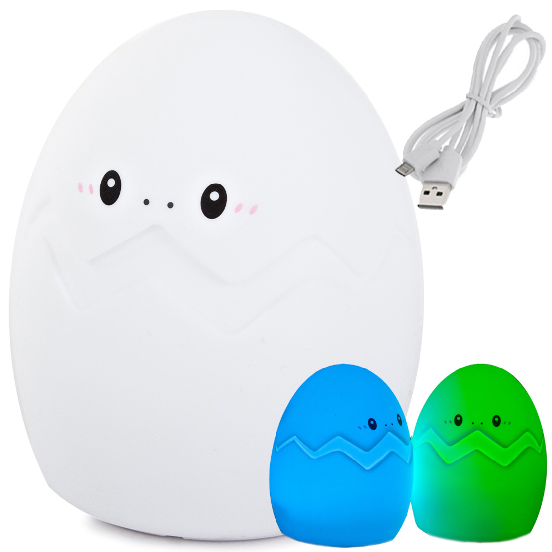 Детска нощна лампа led egg rgb touch usb