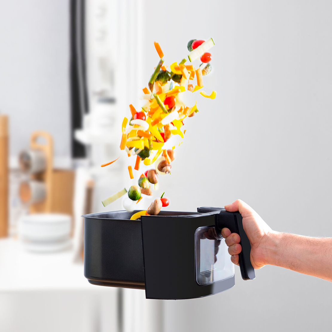 Фритюрник без Масло с Кантар InnovaGoods Fryinn Balance 5000 Черен Неръждаема стомана 1500 W 5 L