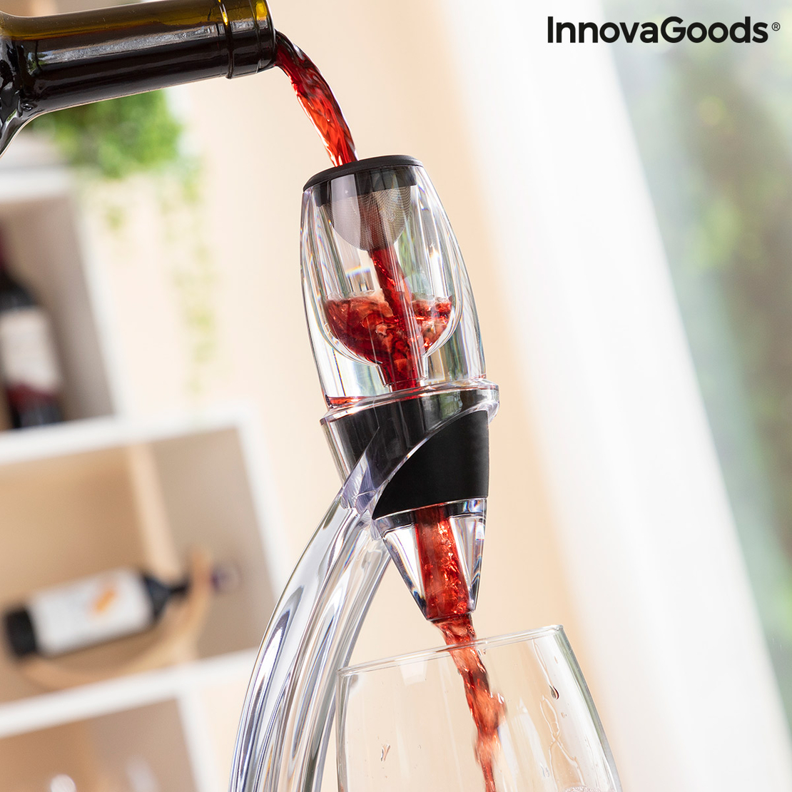 Професионален аератор за вино с поставка тип кула и основа против капене Winair InnovaGoods