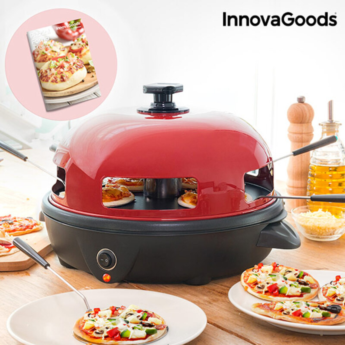 Фурна за Малки Пици с Рецептурник Presto! InnovaGoods 700W Червена Черна