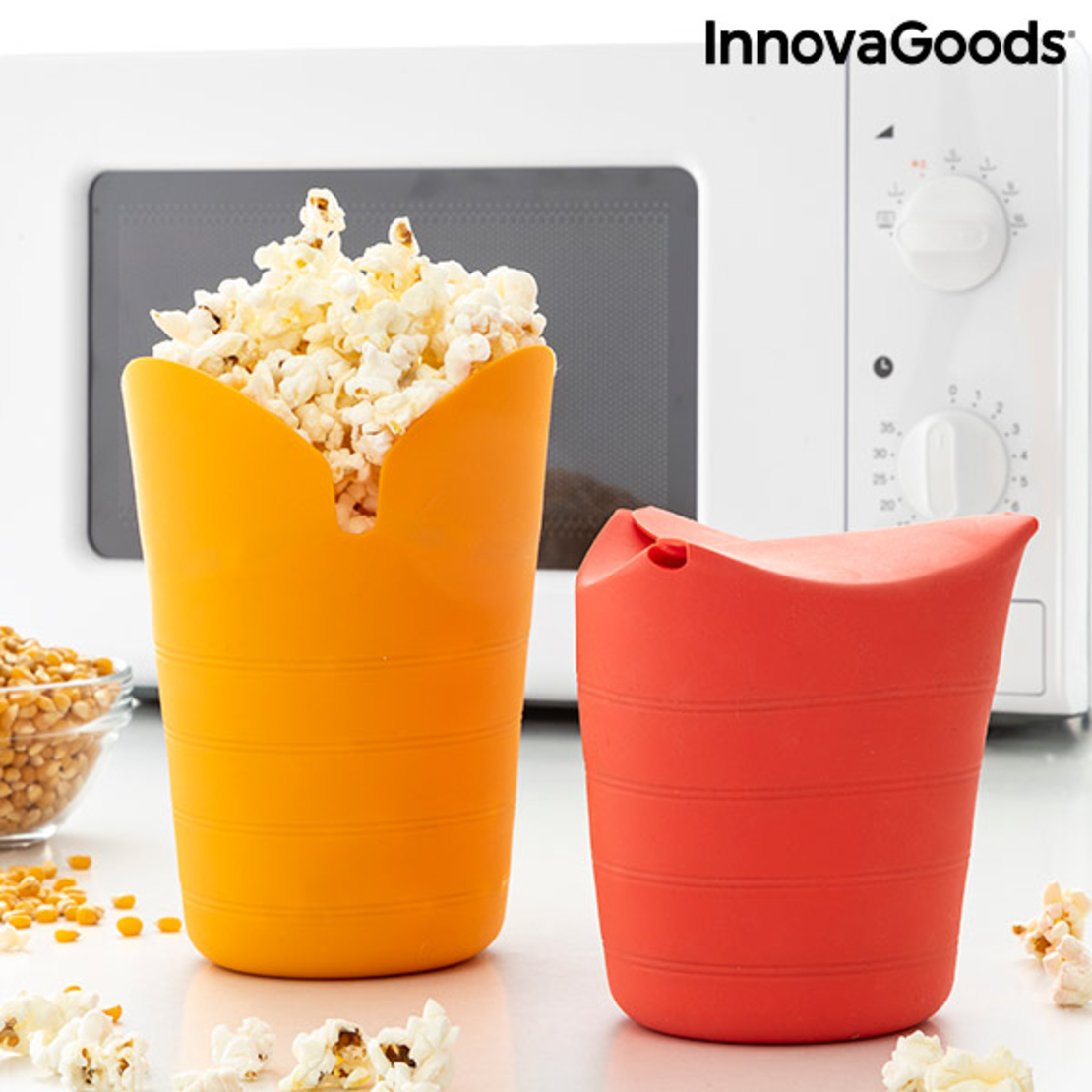 Сгъваема Силиконова Машина за Пуканки Popbox InnovaGoods (опаковка от 2)