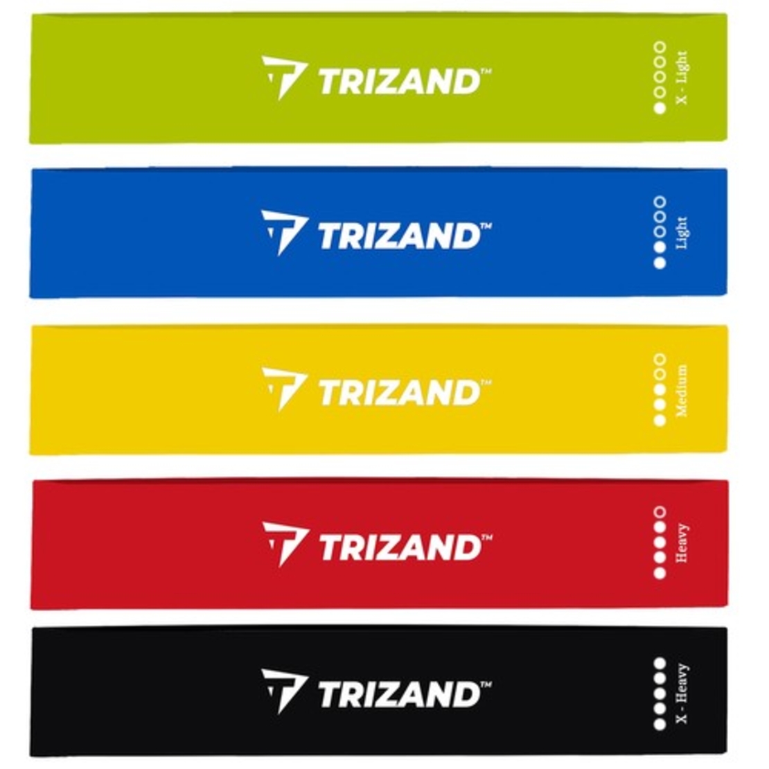 Комплект ластици за упражнения - 5 бр Trizand 21955