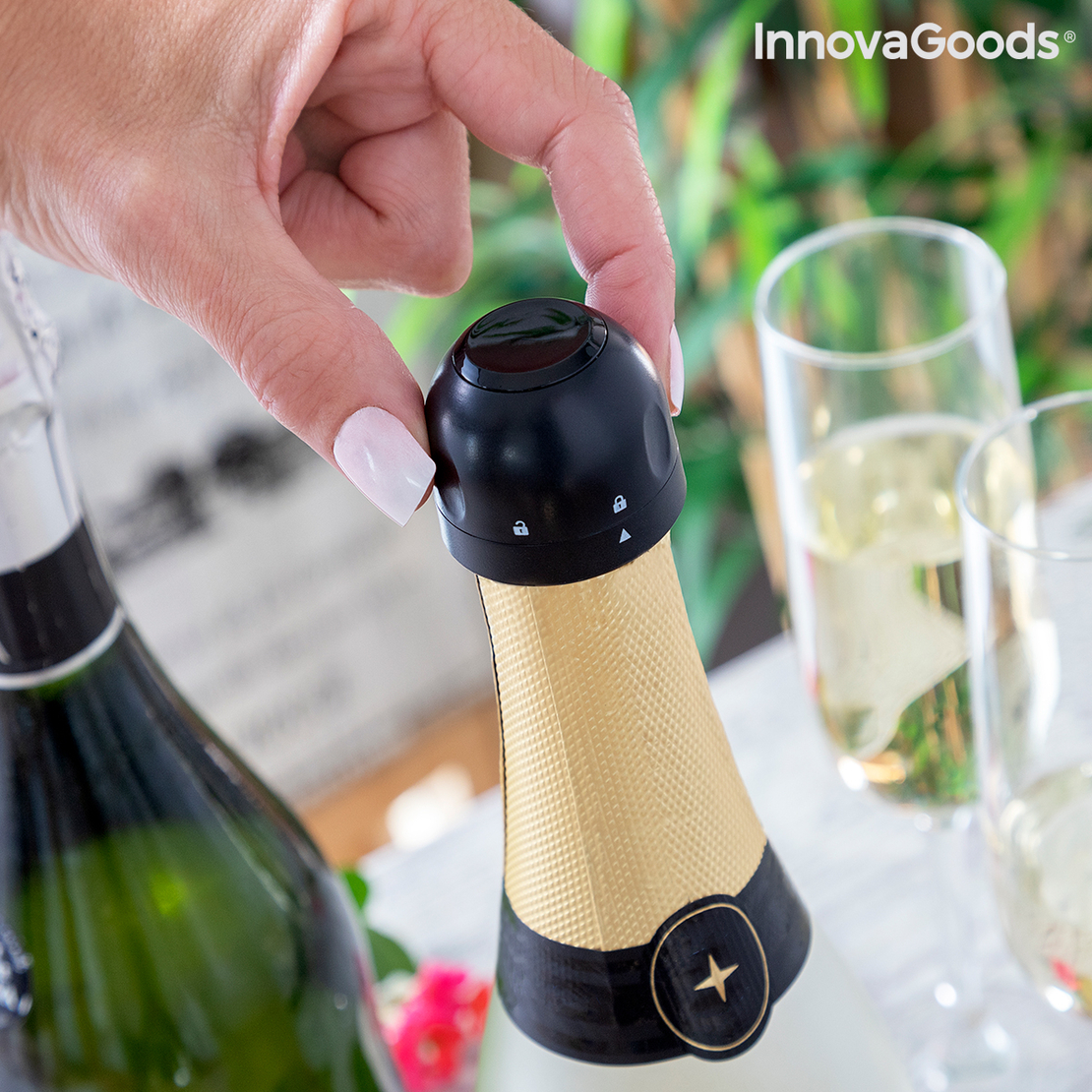 Комплект Тапи за Шампанско Fizzave InnovaGoods Опаковка от 2 единици