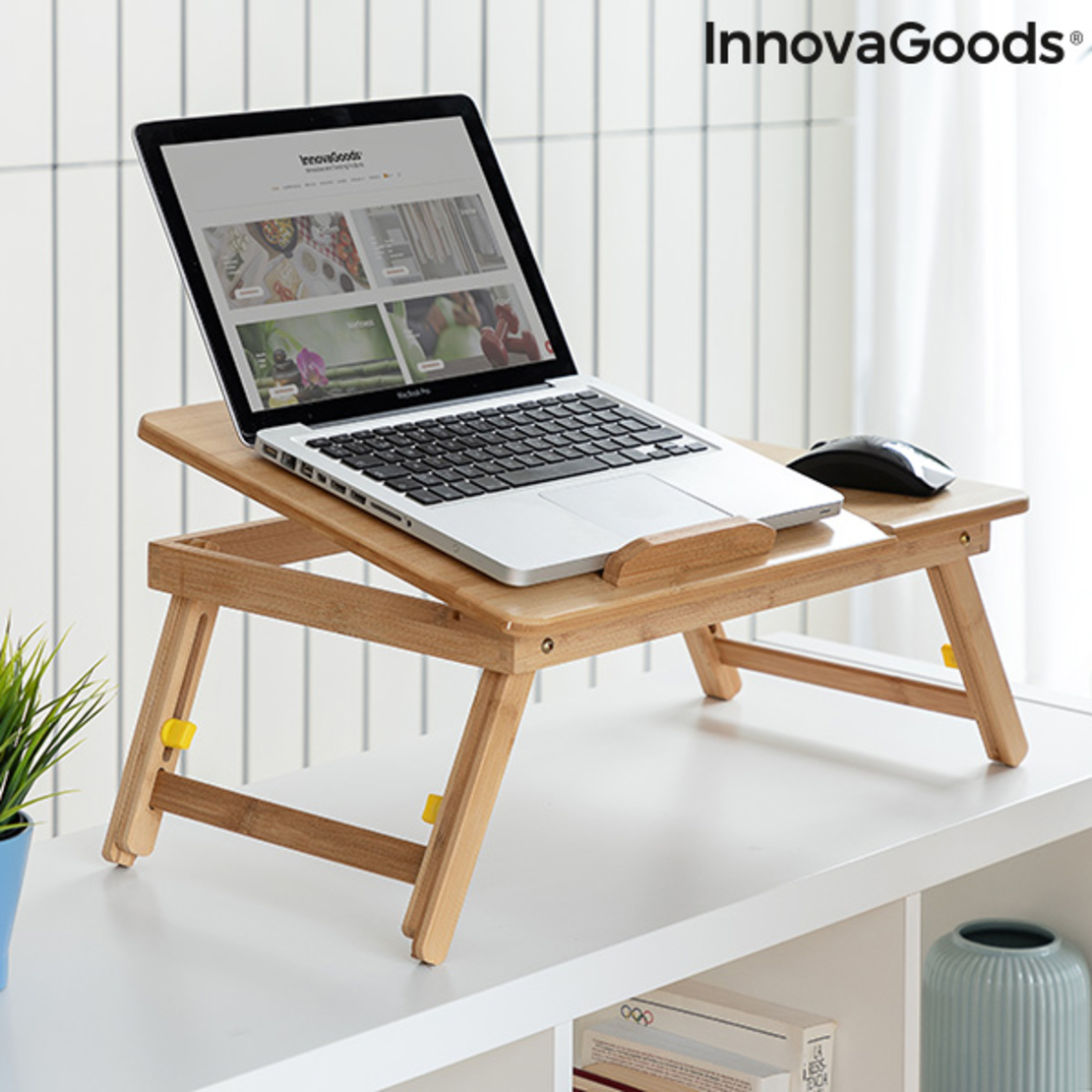 Бамбукова Помощна Сгъваема Маса Lapwood InnovaGoods