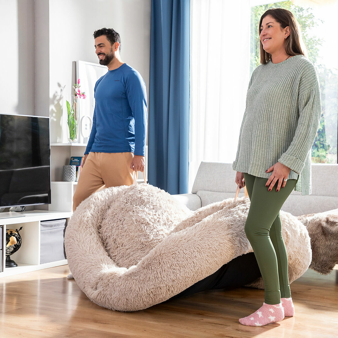 Антистресово легло за домашни любимци и хора Cloft InnovaGoods XXL Beige