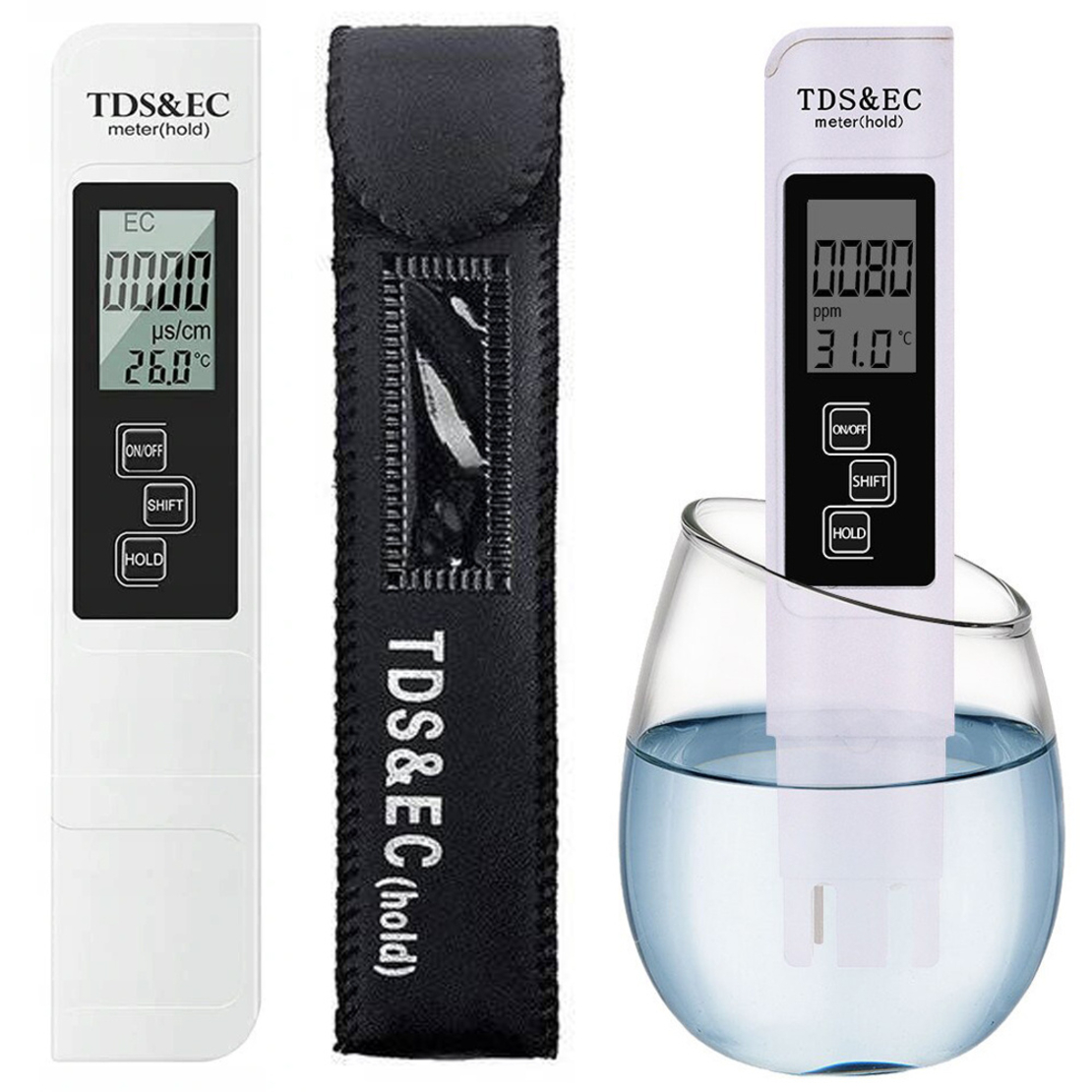 Тестер за твърдост на водата tds ec osmosis temp
