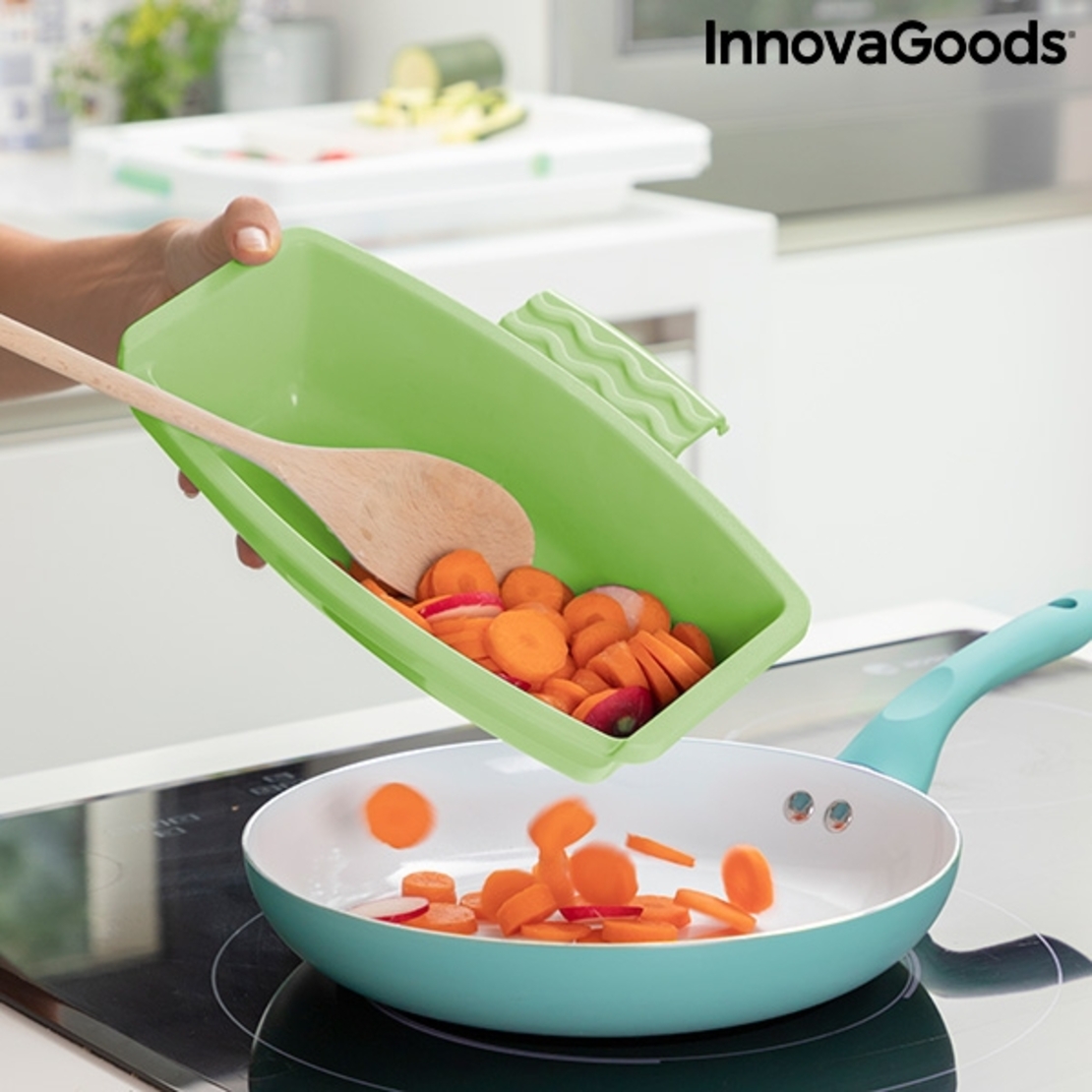 Разтегателна Дъска за Рязане с Тава, Контейнер и Сушилник 3 в 1 PractiCut InnovaGoods