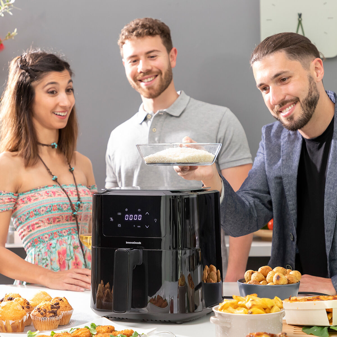 Фритюрник без Масло с Кантар InnovaGoods Fryinn Balance 5000 Черен Неръждаема стомана 1500 W 5 L