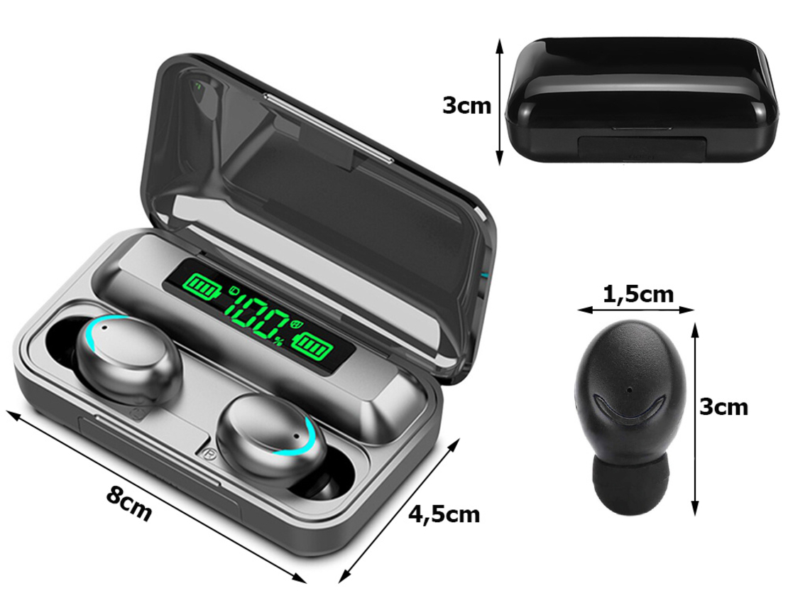 Безжични слушалки bluetooth f9 tws powerbank