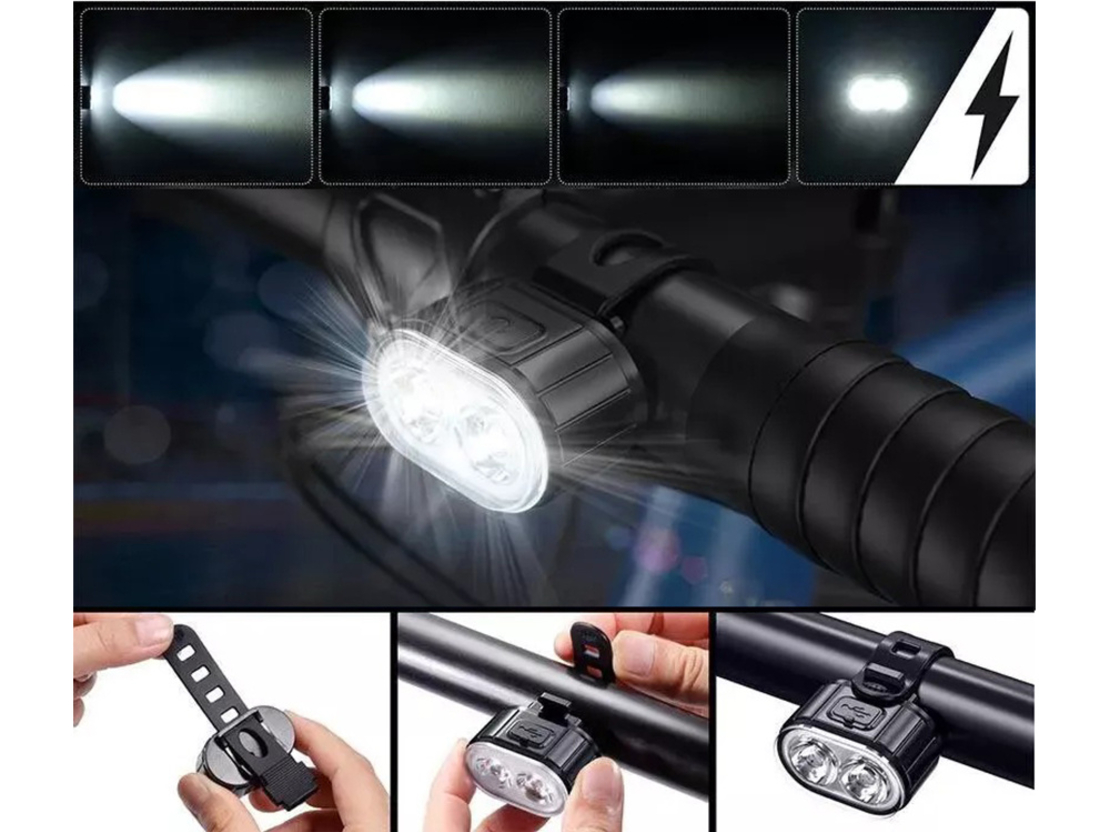 Велосипедна светлина предна задна led за кормило на велосипед силна usb ярка