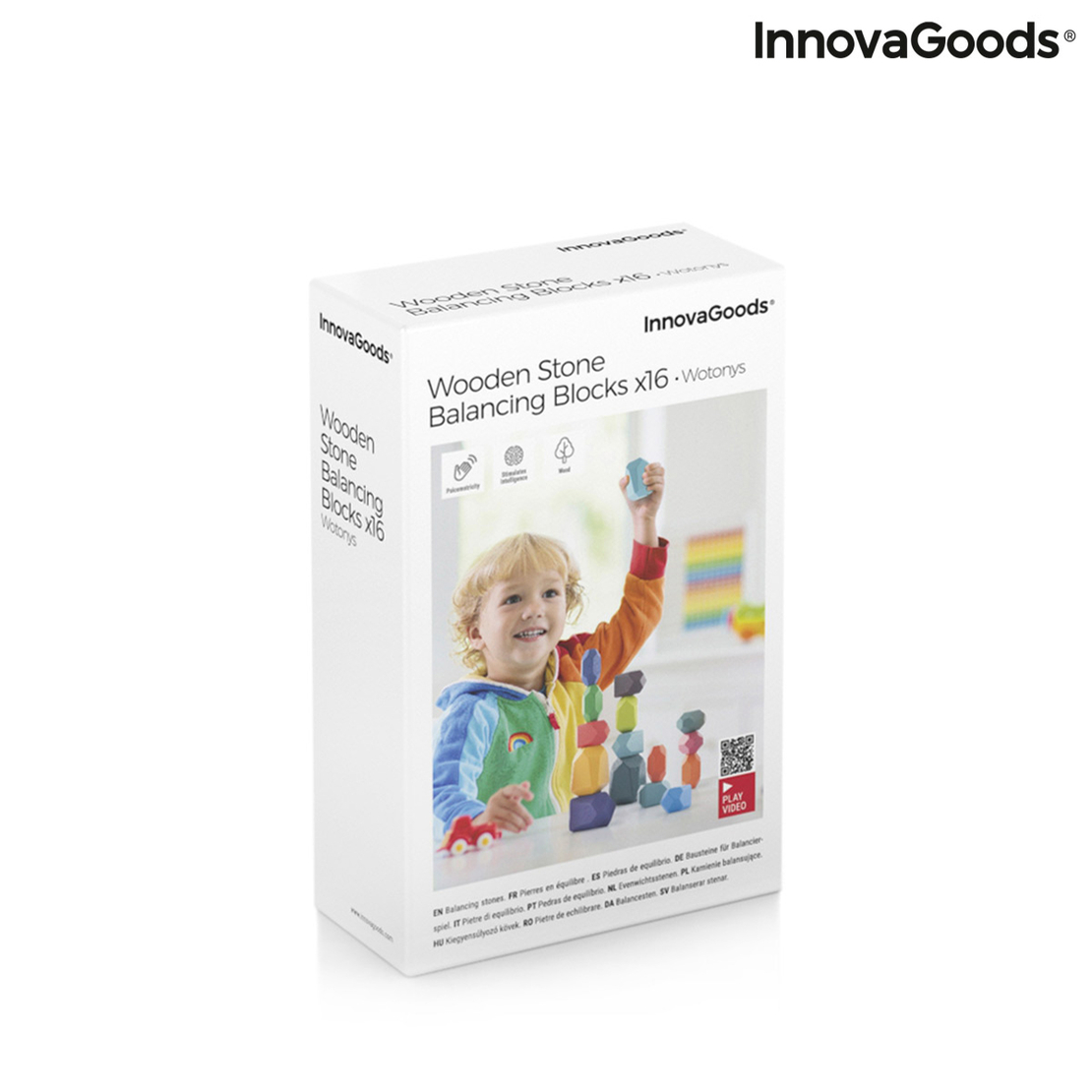 Подреждащи се Дървени Балансиращи Камъни Wotonys InnovaGoods 16 Части