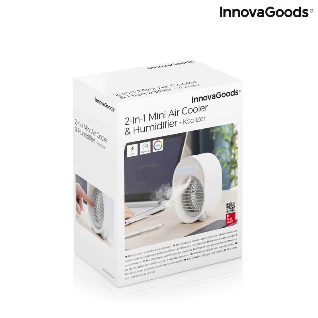 Мини Ултразвуков Охладител-Овлажнител с LED Koolizer InnovaGoods