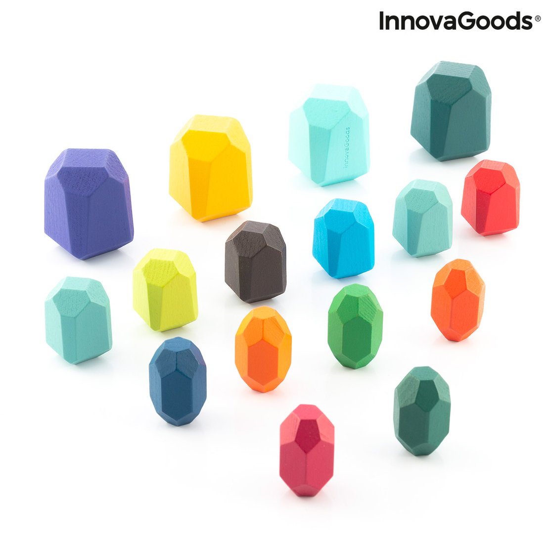 Подреждащи се Дървени Балансиращи Камъни Wotonys InnovaGoods 16 Части