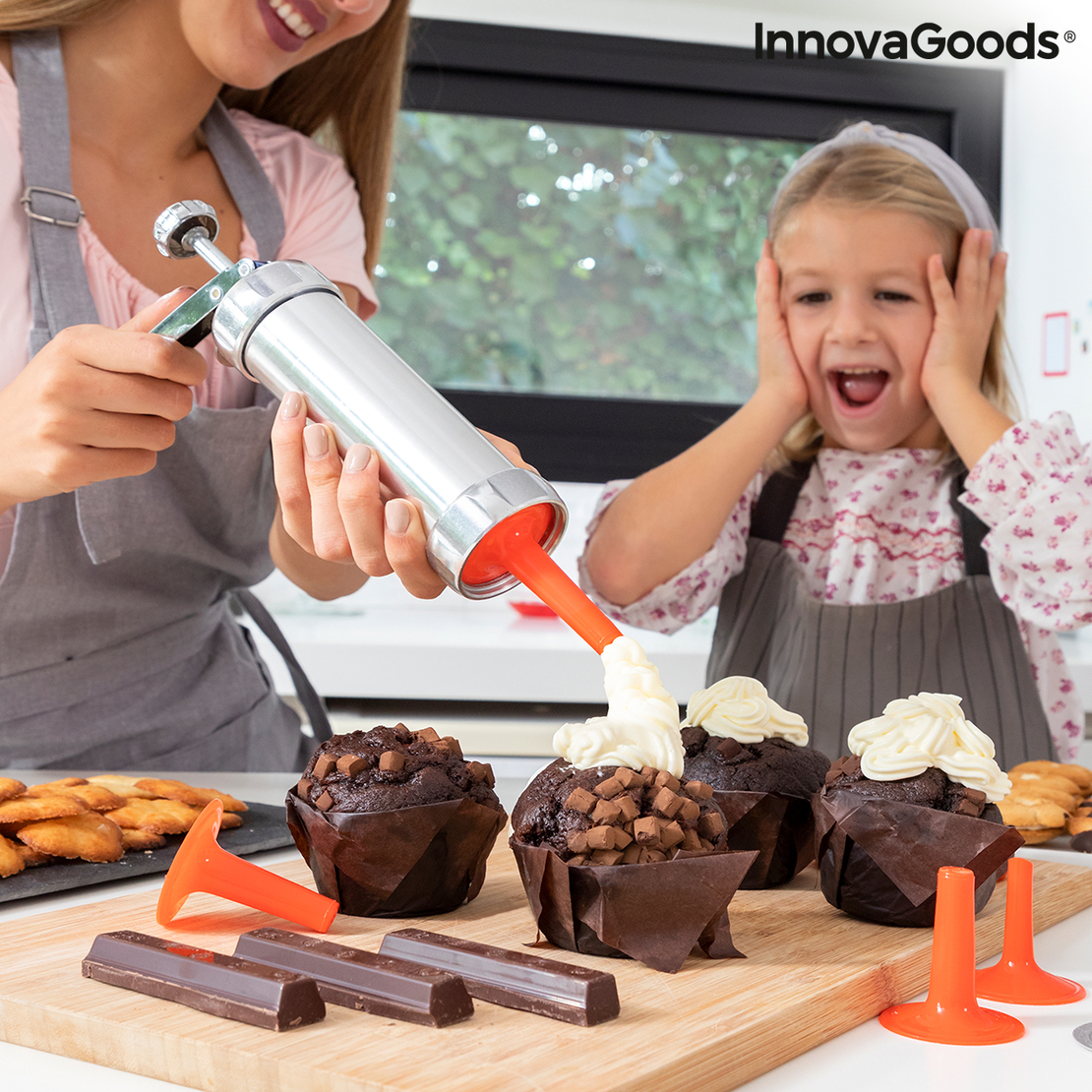 Машина за Приготвяне на Бисквити и Сладкарски Ръкав 2 в 1 Prekies InnovaGoods