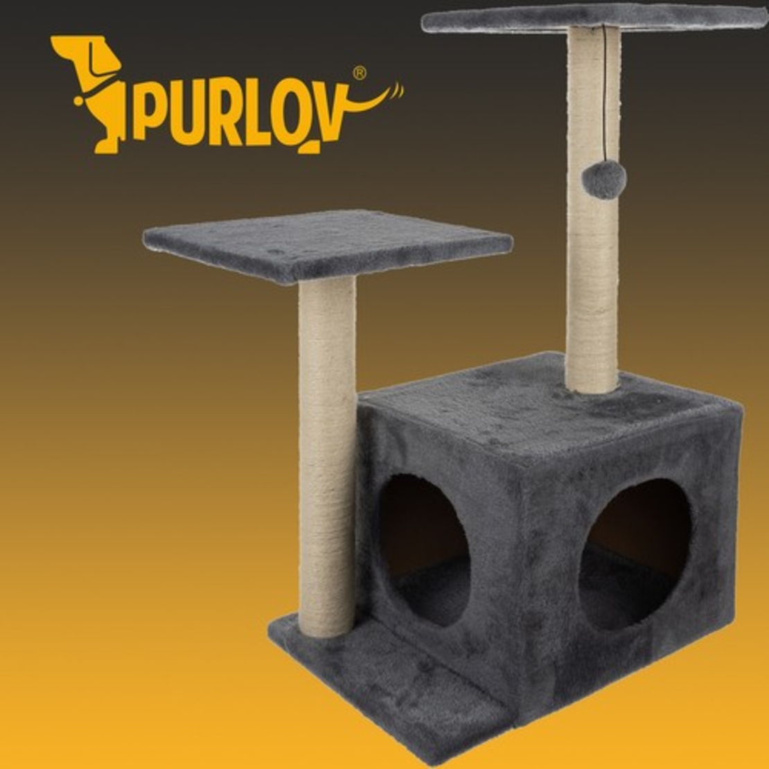 Котешко дърво 71см сиво Purlov 21712