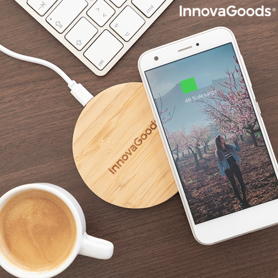 Безжично бамбуково зарядно устройство InnovaGoods