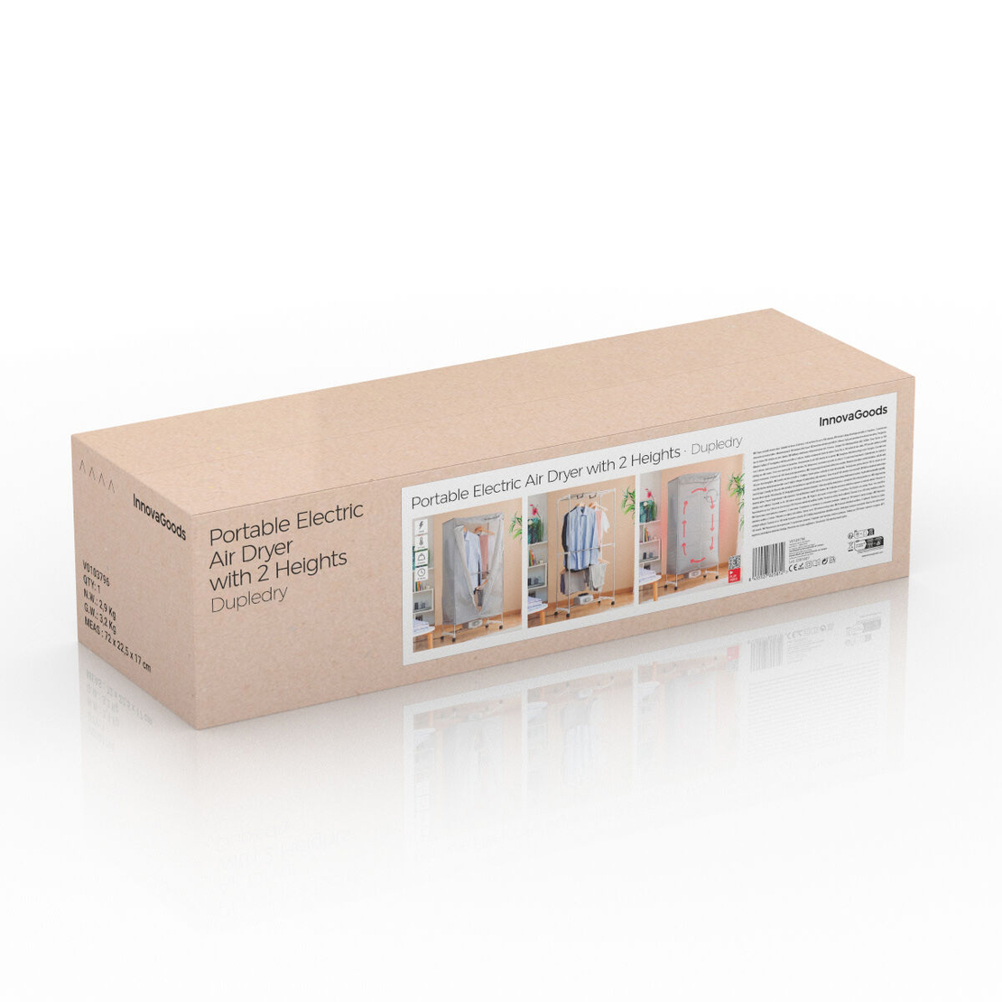 Преносим Електрически Сушилник за Дрехи с 2 Височини Dupledry Blue InnovaGoods 1200 W