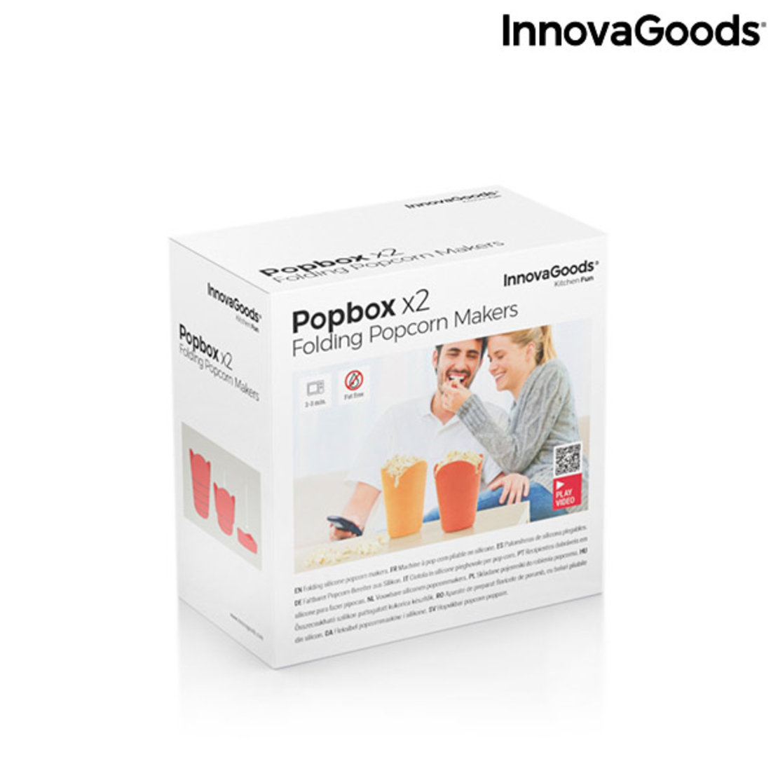 Сгъваема Силиконова Машина за Пуканки Popbox InnovaGoods (опаковка от 2)