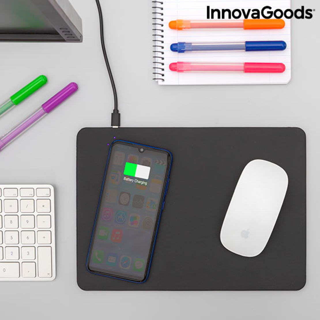 Подложка за Мишка 2 в 1 с Безжично Зареждане Padwer InnovaGoods