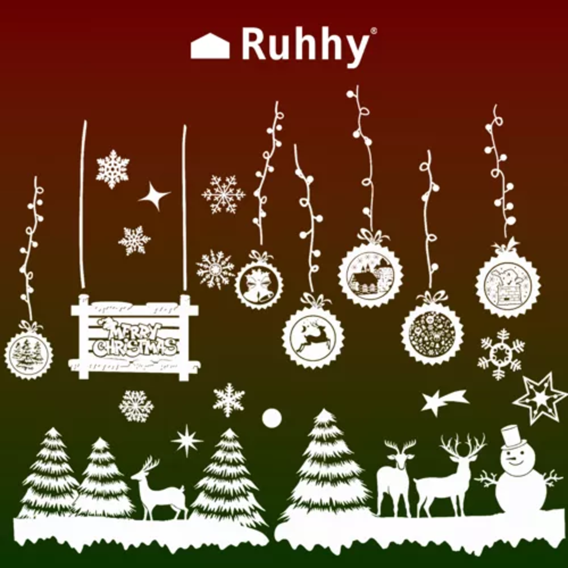 Коледни стикери за витрини Ruhhy 22253