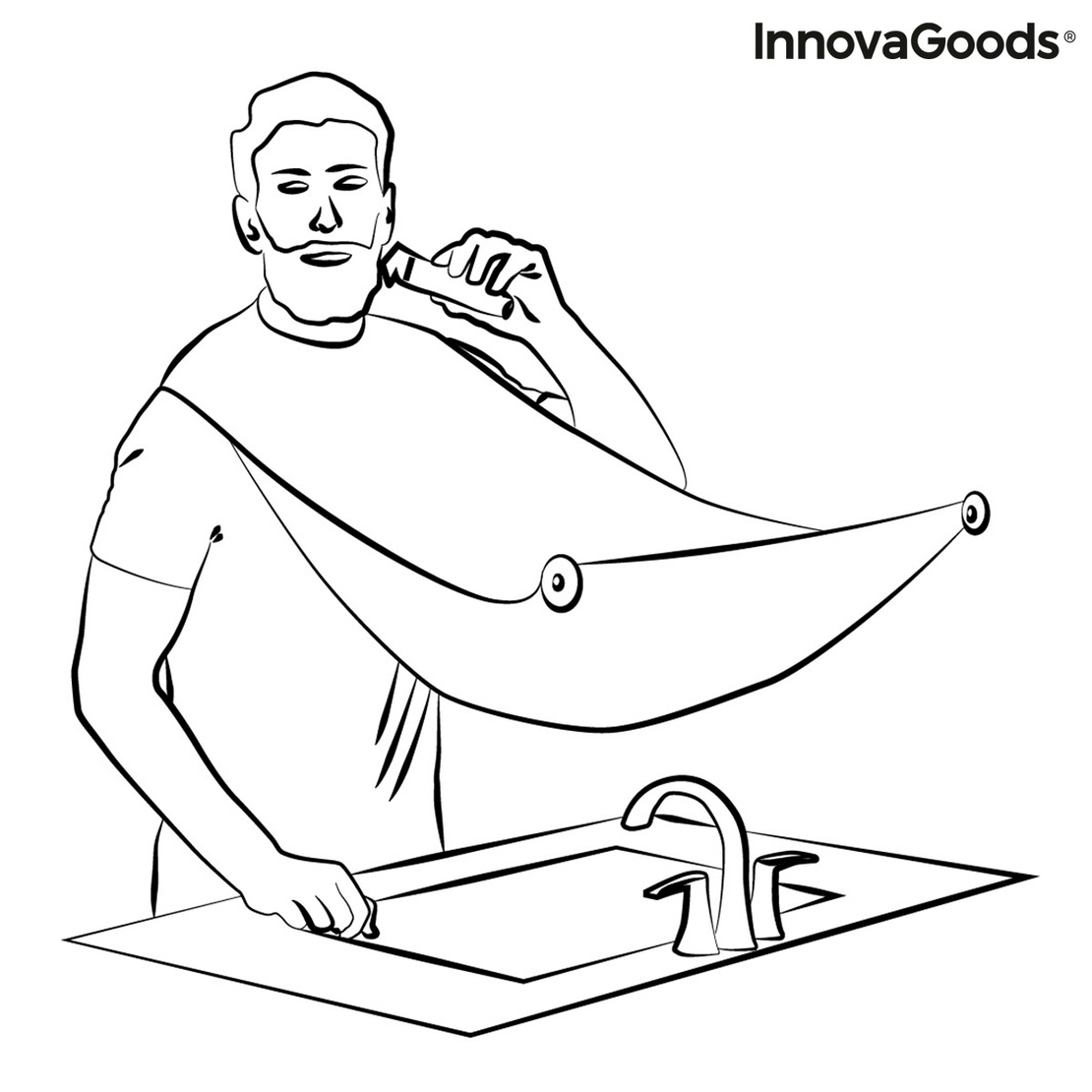 Лигавник за Подстригване на Брада с Вендузи Bibdy InnovaGoods