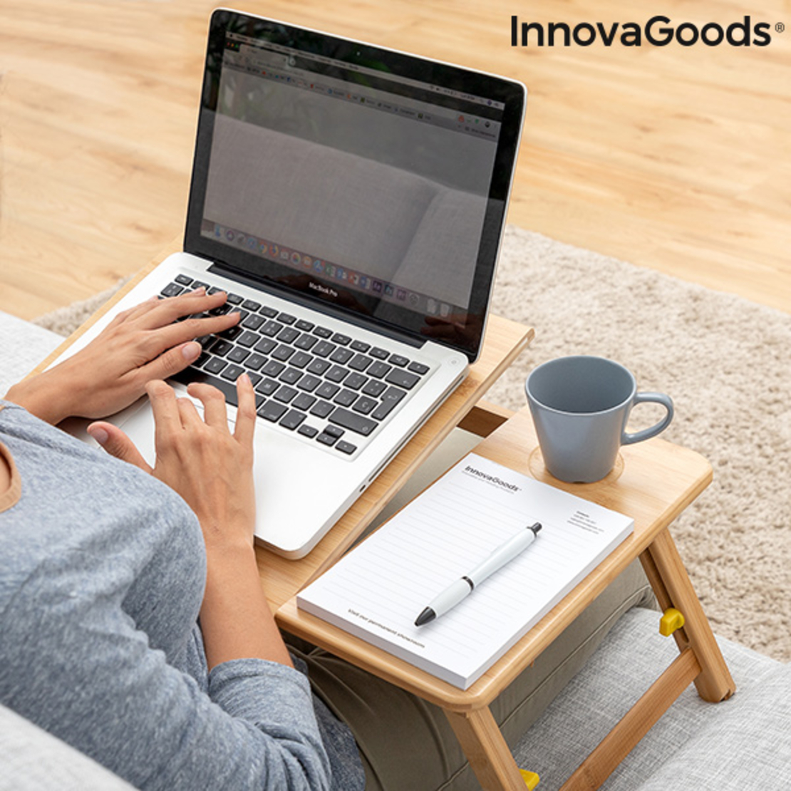 Бамбукова Помощна Сгъваема Маса Lapwood InnovaGoods