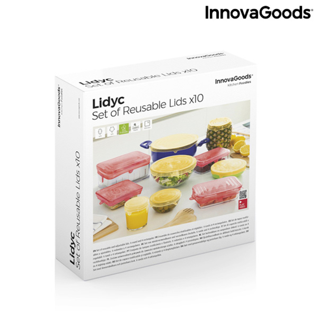 Комплект от 10 многократни и регулируеми кухненски капака Lidyc InnovaGoods