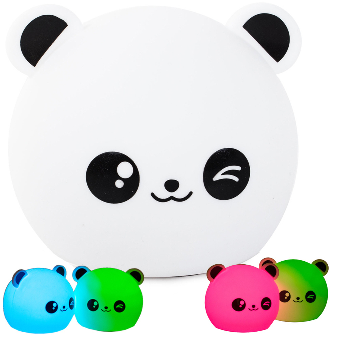 Детска нощна лампа led rgb panda touch
