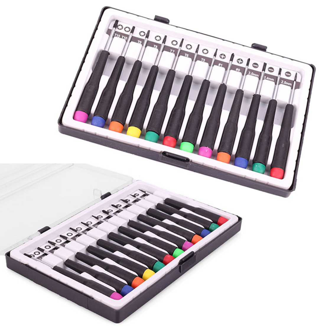 Прецизни отвертки Torx 12 бр + кутии Отвертки