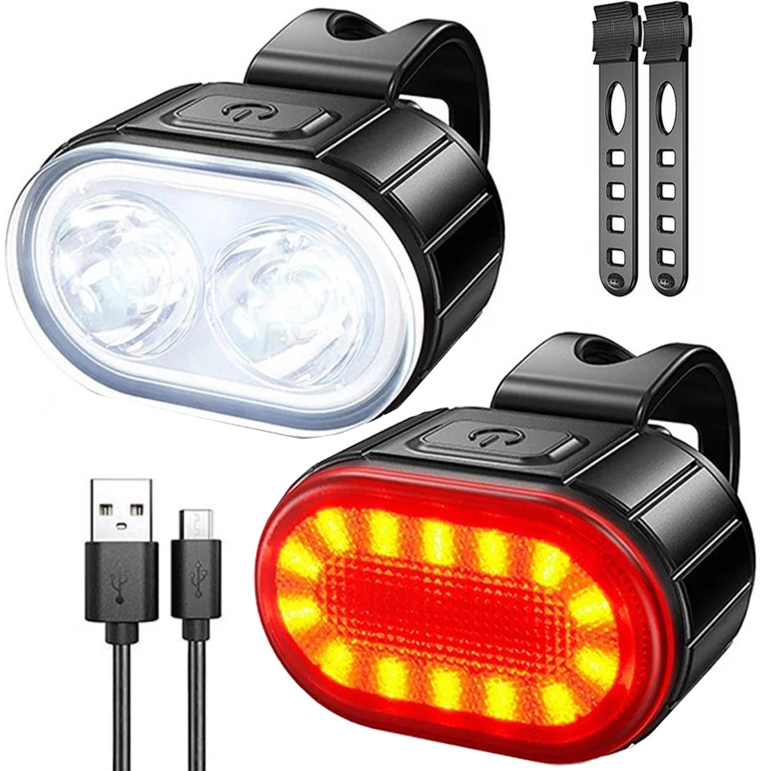 Велосипедна светлина предна задна led за кормило на велосипед силна usb ярка