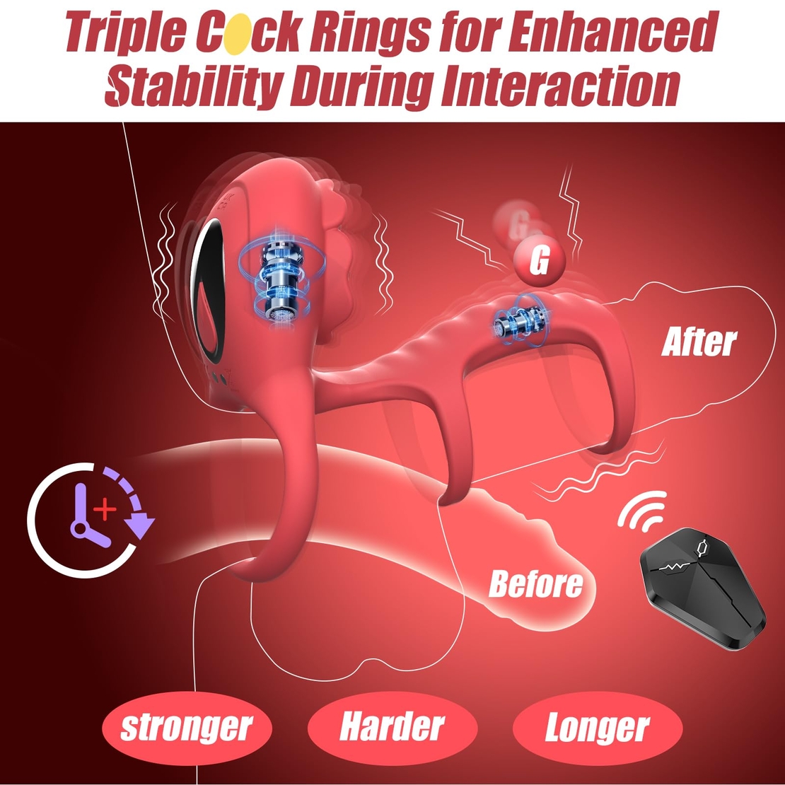 Triple Penis Ring 3-in-1 – Intense Stimulation and Pleasure for couple