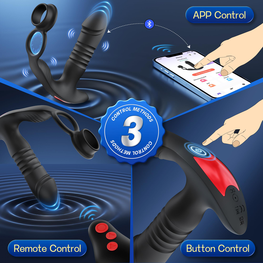 Smart Prostate Stimulator and 3-in-1 Penis Ring – Take Control of Your Pleasure via Your Phone