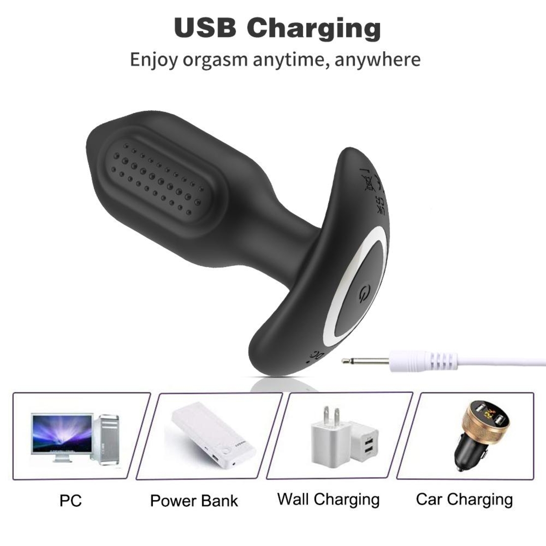 Interactive Bluetooth Anal Prostate Massager – Vibrations and Rotations for Men and Women