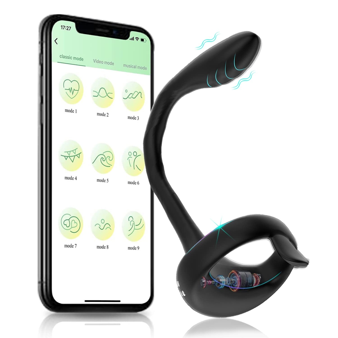 Multifunctional Prostate Massager with Penis Ring and Anal Hook – App Control for Maximum Stimulation