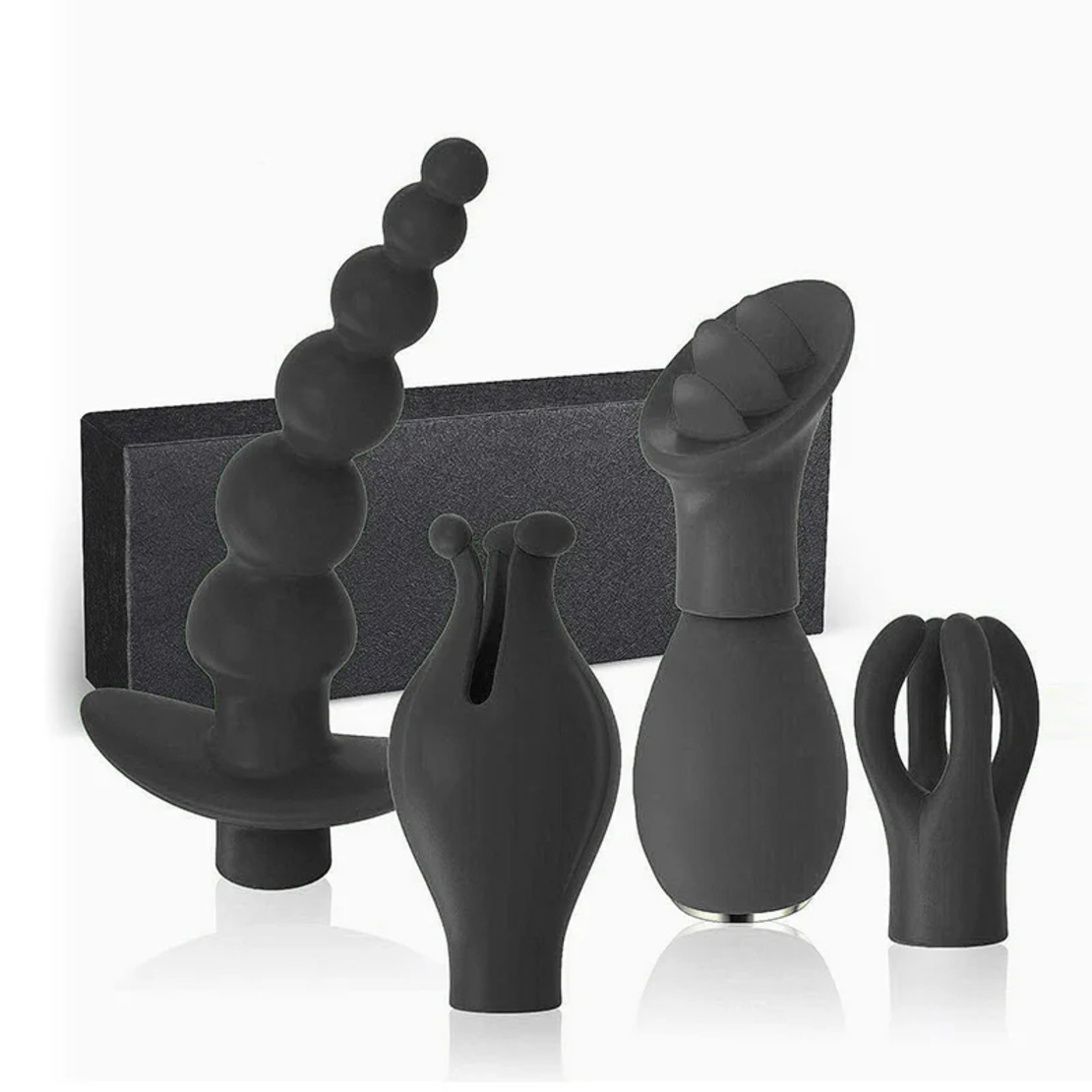 5-in-1 Multi-Functional Vibrator with 4 Interchangeable Caps – Vibrations and Massager for Women