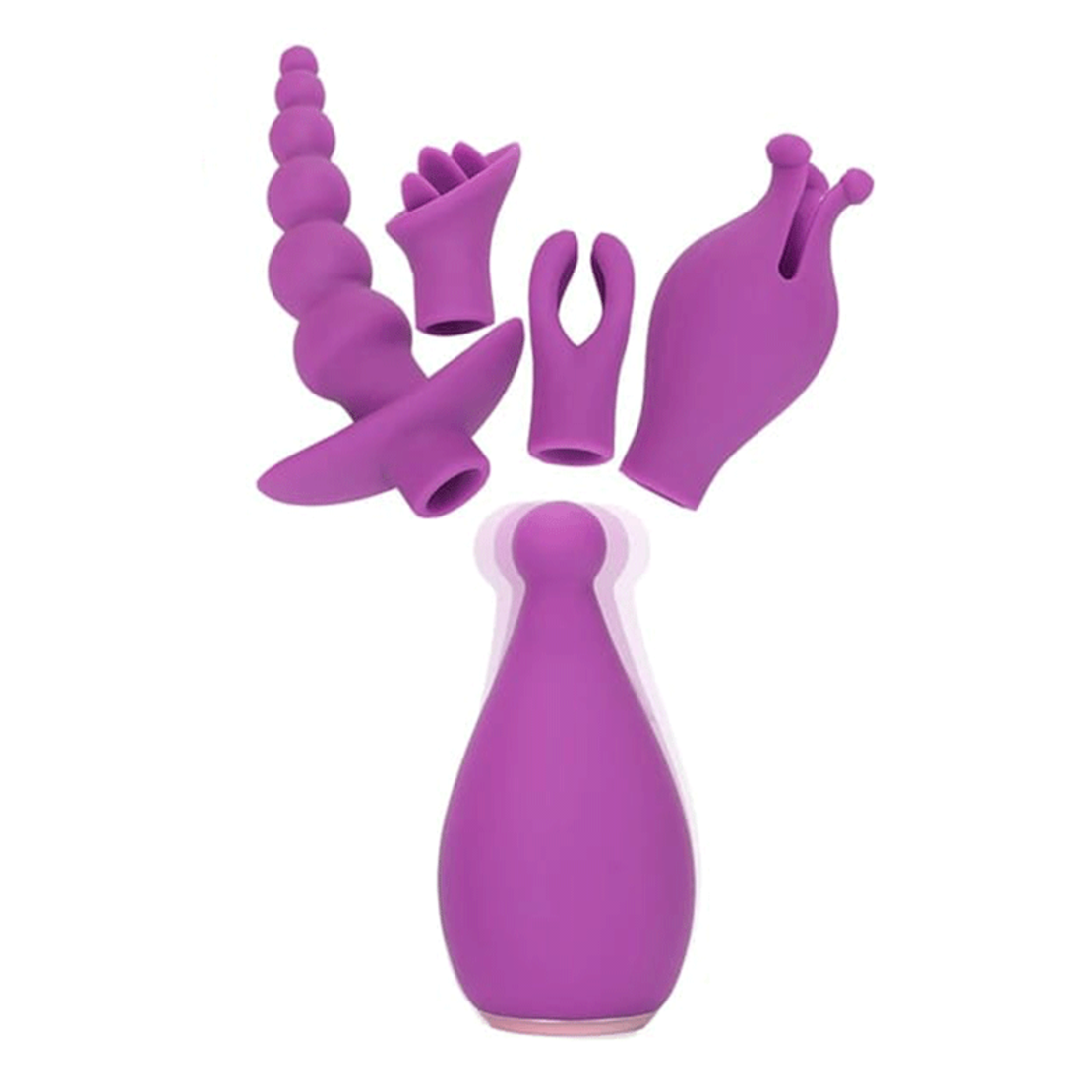 5-in-1 Multi-Functional Vibrator with 4 Interchangeable Caps – Vibrations and Massager for Women