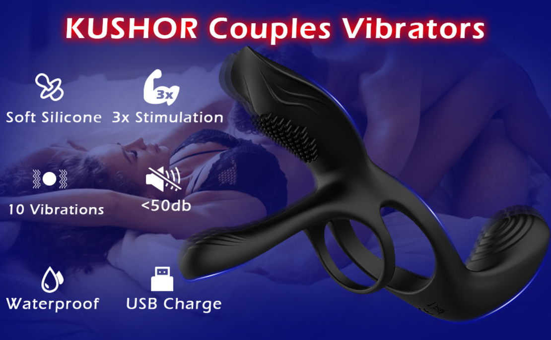 3-in-1 Remote-Controlled Penis Ring with Clitoral Stimulation – 10 Vibration Modes and IPX7 Waterproof