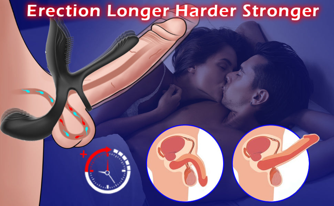 3-in-1 Remote-Controlled Penis Ring with Clitoral Stimulation – 10 Vibration Modes and IPX7 Waterproof