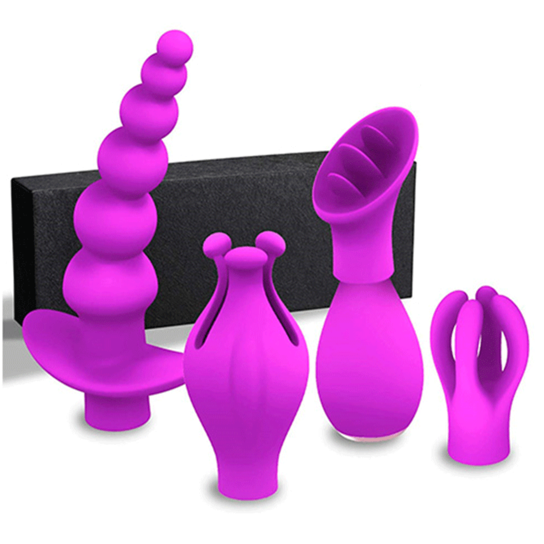 5-in-1 Multi-Functional Vibrator with 4 Interchangeable Caps – Vibrations and Massager for Women