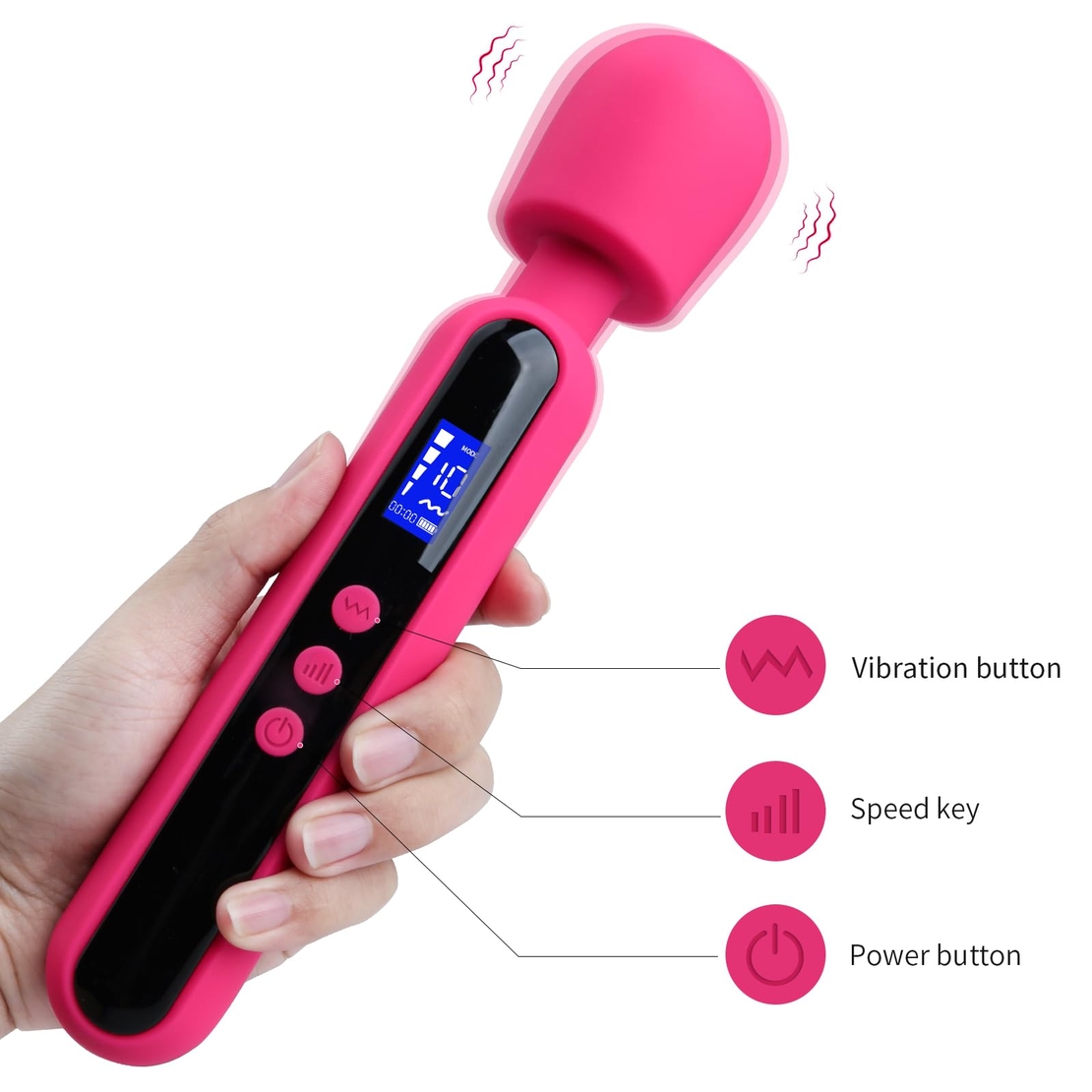 Women's Massager with LED Timer – 10 Vibration Modes and 4 Speeds